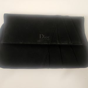 Christian Dior Parfume Bag Cosmetic Makeup Pouch Black Suede